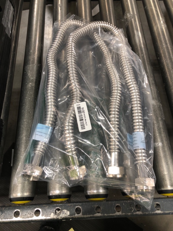 Photo 1 of PevePexe 2 PACK,36 inch Length Hot Water Heater Hose 1"FIP x 1" FIP Water Line,Stainless Steel Flexible Corrugated Water Heater Connector, 1 Inch Water Softener Flex Pipe Hose (0.7"ID)
