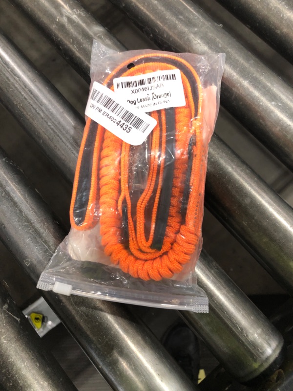 Photo 1 of Heavy Duty Dog Leash, 4-6FT Shock Absorbing Dog Leashes with Traffic Handle and Comfortable Padded Handles, Advanced Easy Metal Clip, No Pull Reflective Leash for Medium Large Dogs That Pull (Orange)