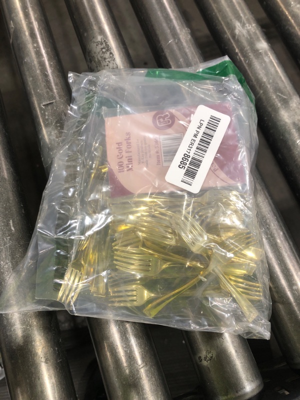 Photo 1 of 100 Pack Gold Mini Forks - 4 Inch Dessert Forks - Heavy duty Mini Forks For Appetizers, Tastings, Cocktails, Dessert Cups, BPA Free Small Gold Forks