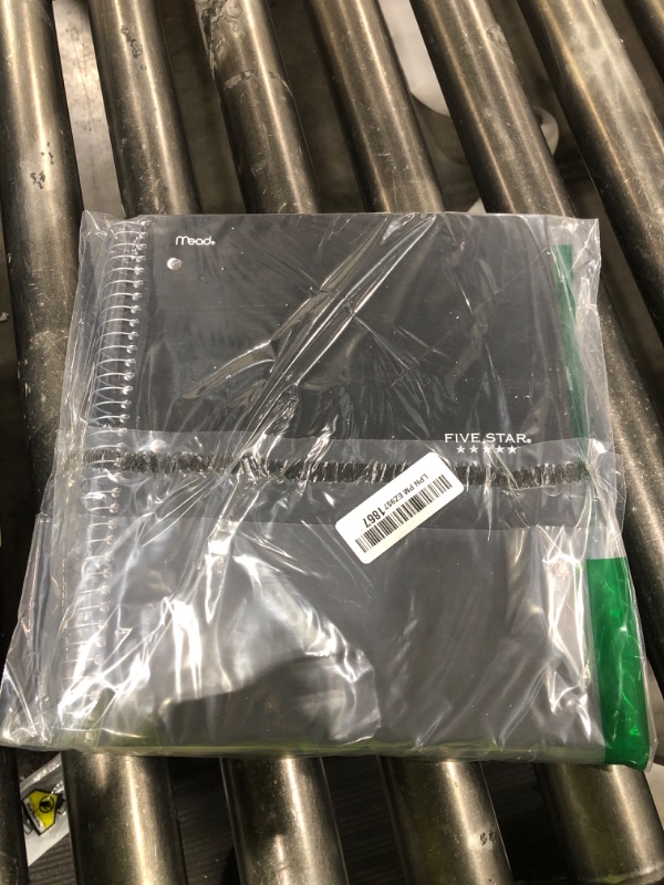 Photo 1 of Five Star Spiral Notebook + Study App, 3 Subject, College Ruled Paper, Fights Ink Bleed, Water Resistant Cover, 8-1/2" x 11", 150 Sheets, Black (72069)