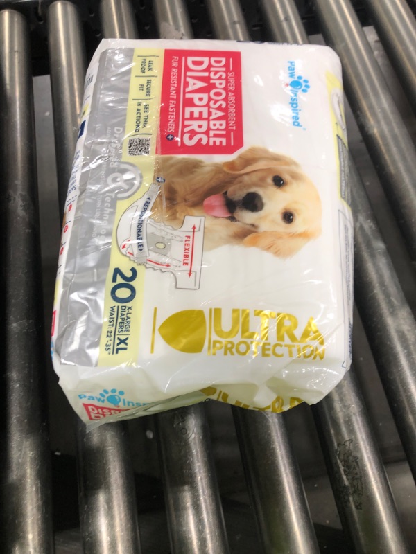 Photo 1 of Paw Inspired 20ct Disposable Dog Diapers | Female Dog Diapers Ultra Protection | Diapers for Dogs in Heat, Excitable Urination, or Incontinence (X-Large)