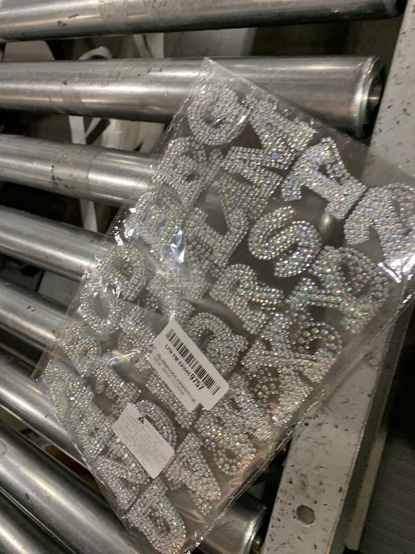 Photo 1 of 107pcs Rhinestone Self Adhesive Letter Number Stickers 3 Sheets A-Z Glitter Rhinestone Alphabet Stickers and 1 Sheet 0-9 Glitter Number Stickers 3D Bling Letter Sticker for DIY Crafts