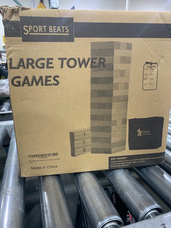 Photo 1 of Outdoor Games Large Tower Game 54 Blocks Stacking Game Includes Carry Bag and Scoreboard