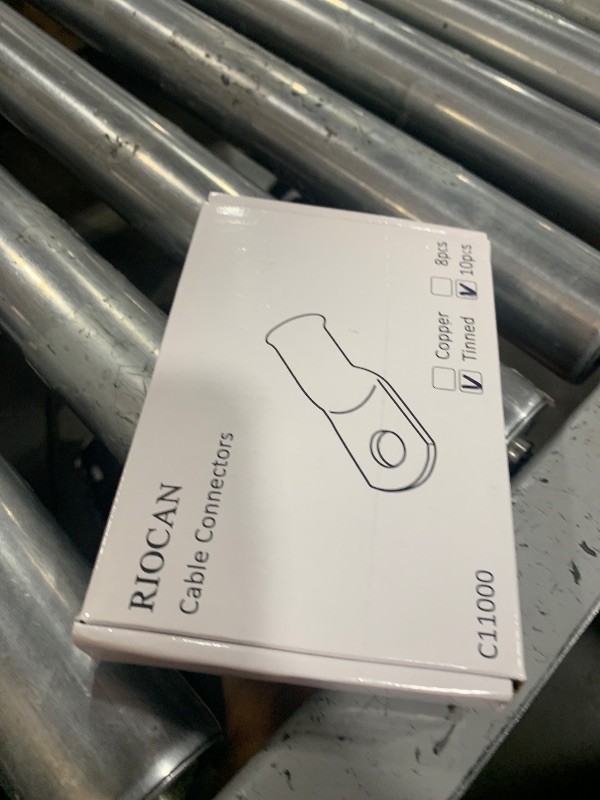 Photo 1 of RIOCAN 10pcs 4/0 AWG-5/16(M8) Tinned Copper Ring Terminals Battery Lugs, Heavy Duty Wire Lugs, Battery Cable Connectors