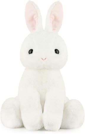 Photo 1 of Rabbit Bunny Stuffed Animals Plush Toys with Pink Ears for Kids Girls Boys Girls Babies Birthday Easter Christmas Bedtime Gifts, Off White
