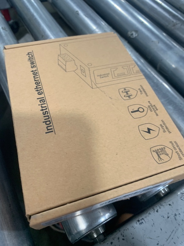 Photo 1 of STEAMEMO 5-Port Industrial Ethernet Switch | DIN-Rail Mount | 100Mbps Ports + 1Gbps Switching | -40°C to 70°C Operation | Rugged Metal Housing | Lifetime Protection