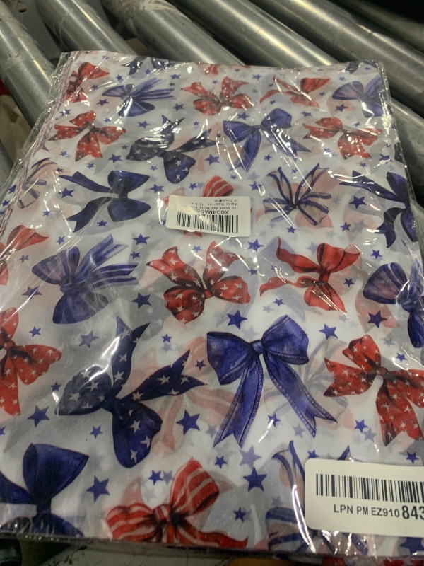Photo 1 of 100 Sheet Red White Blue Bows Tissue Paper, Patriotic Ribbons Patterns Gift Wrapping Paper for 4th of July DIY Crafts Independence Day Veteran's Day Party Supplies, 13.8 x 19.7 Inch