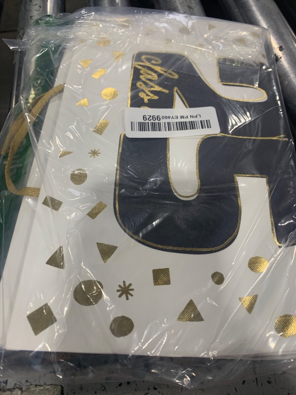 Photo 1 of Hallmark 13" Large White Graduation Gift Bag with Tissue Paper (Class of 2025, Gold Confetti)