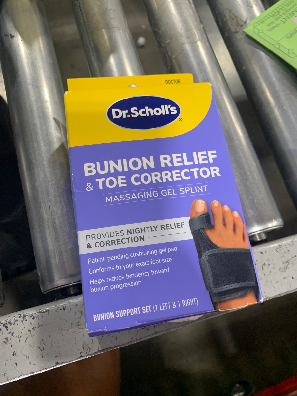 Photo 1 of Dr. Scholl's BUNION RELIEF & TOE CORRECTOR // Massaging Gel Bunion Splint & Big Toe Straightener - Orthopedic Bunion Corrector for Women & Men - Bunion Pads for Bunion Pain Relief, 1 Support Set (Left & Right)