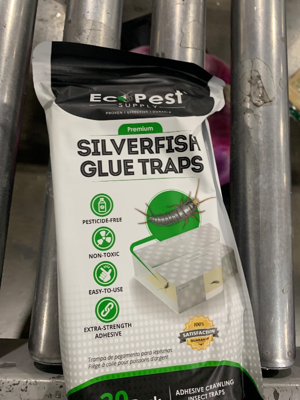 Photo 1 of Silverfish Trap — 20 Pack | Sticky Indoor Glue Trap for Silverfish, Firebrat, and Other Bugs and Crawling Insects | Adhesive Silverfish Killer Paks, Monitor, and Detector with Natural Bait Attractant
