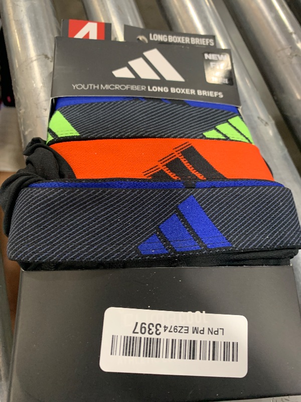 Photo 1 of adidas Boys' Youth Microfiber 4-Pack Long Boxer Brief, Black/Signal Green, M