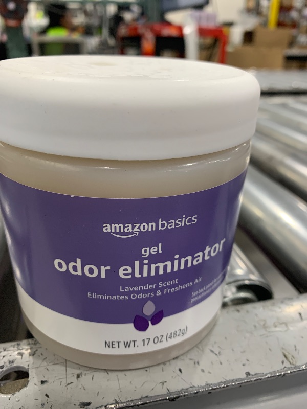 Photo 1 of Amazon Basics Gel Odor Eliminator, Activated Charcoal, Lavender, 17 Oz, Pack of 1