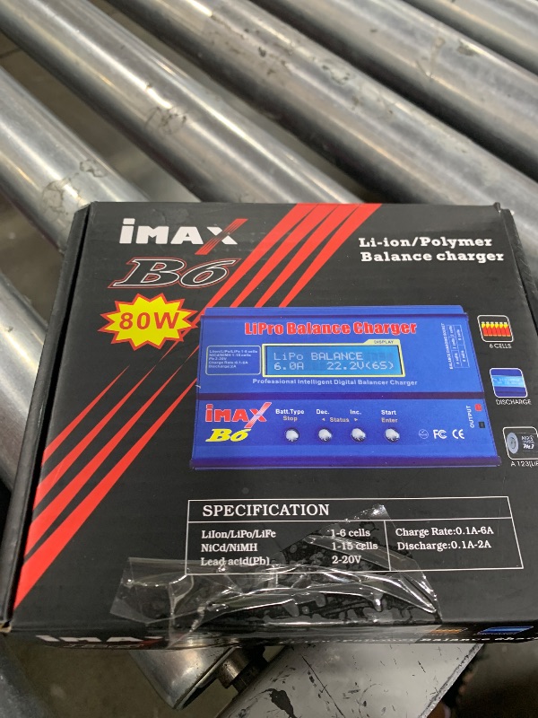 Photo 1 of RCENJOY B6 Balance Charger/Discharger with Power Supply Lipo Battery Charger RC Car Battery Charger for 1S-6S LiPo Lilon Life 1S-15S NiCd NiMh Pb RC Battery