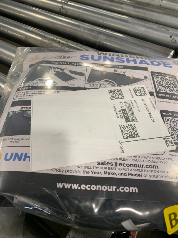 Photo 1 of EcoNour Mirror Cut Foldable Windshield Sun Shade for Car | 240T UV & Heat Reflective Sunshade with Storage Pouch | Keeps Interior Cool | Fits Most Sedans, SUVs & Trucks – Medium (64" x 32")