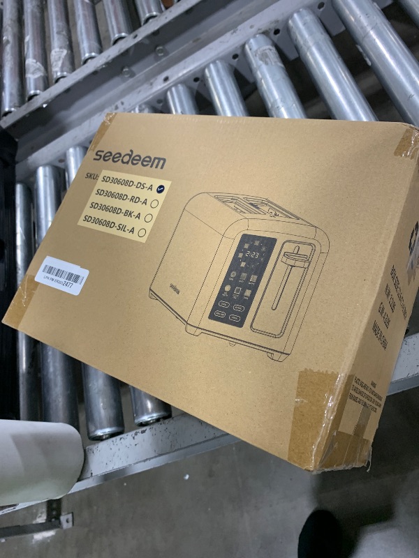 Photo 1 of SEEDEEM Toaster 2 Slice with Touch Screen, Faster Heating Speed, 7 Shade Setting, 6 Bread Type, 1.5”Wide Slots Toaster, Removable Crumb Tray, 1350W, Dark Metallic