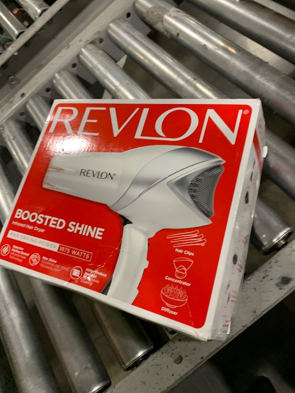Photo 1 of REVLON Infrared Hair Dryer with Diffuser - Ionic Blow Dryer, Diffuser, and Concentrator, Infrared Heat Technology to Prevent Over-Drying for Shiny, Soft Hair with Natural Moisture (White)