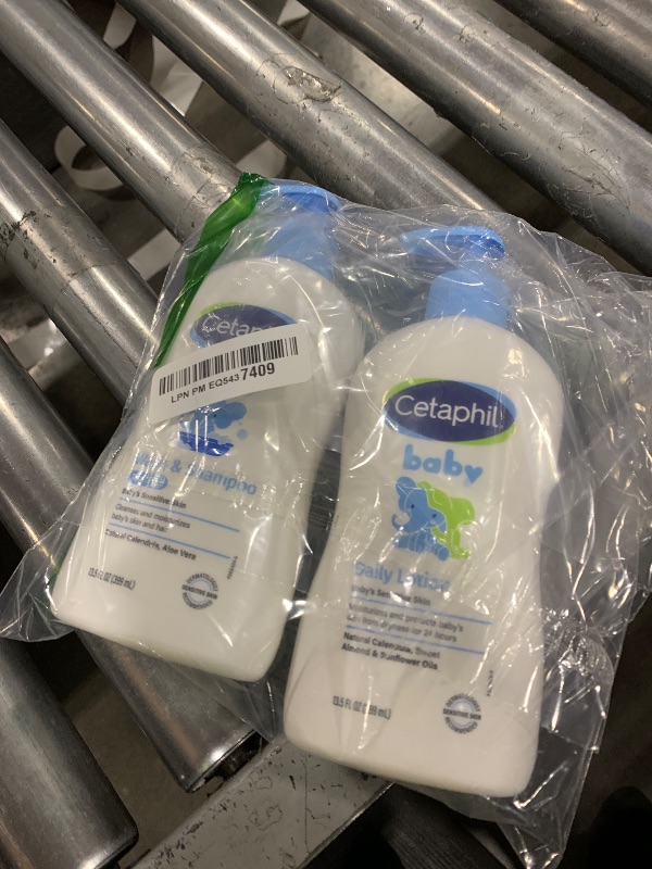 Photo 1 of Cetaphil Baby Wash & Shampoo Plus Body Lotion, Healthy Skin Essentials, Head to Toe Hydration for up to 24 Hours, for Delicate, Sensitive Skin, 2-Pack,White