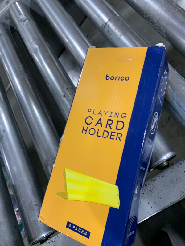 Photo 1 of BORICO Card Holders for Playing Cards - 4 Pack Playing Card Holder for Kids and Adults,Stackable Storage Game Card Tray for Arthritis Patients with a Travel Pouch (4 Colors)