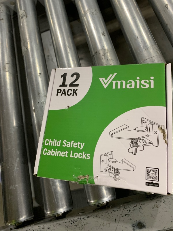 Photo 1 of 12 Pack Cabinet Locks Child Safety Latches - Vmaisi Baby Proofing Cabinets Drawer Lock with Adhesive Easy Installation - No Drilling or Extra Screws (White)