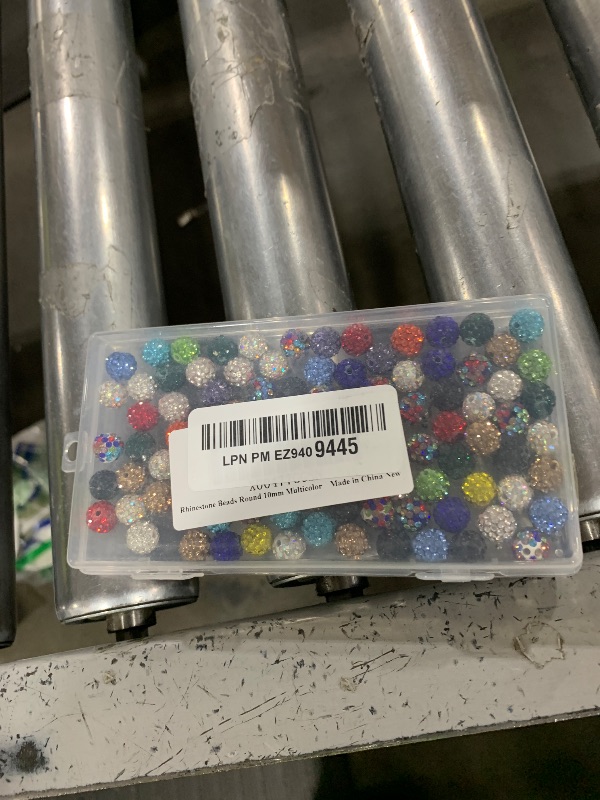 Photo 1 of 100 pcs 10mm Rhinestone Beads for Jewelry Making, 10 Mixed Colors Shiny Round Disco Ball Beads Bulk, Sparkle Crystal Clay Christmas for Bracelet Baseball Necklace Earring Crafting and DIY