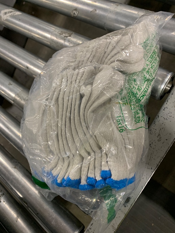 Photo 1 of 10 Pairs Cotton work gloves - White Safety Work Gloves for repair, construction, Industrial, Warehouse, Gardening, BBQ, and other uses, for men and women, L size