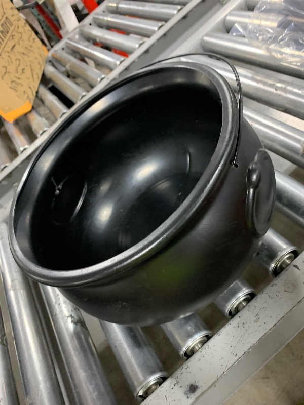 Photo 1 of Union Products Black 16 Inch Spooky Witch Cauldron for Indoor and Outdoor Halloween Decoration and Trick or Treat Candy Container, Black