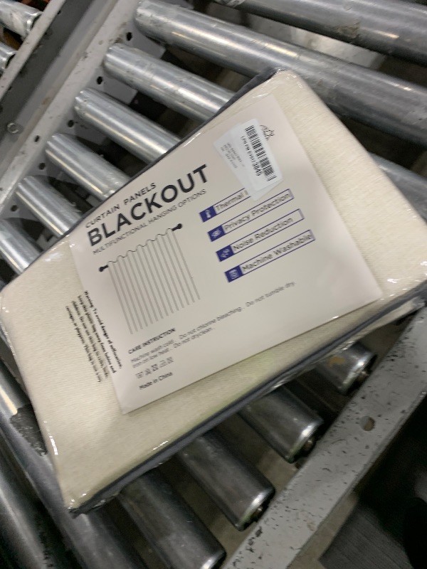 Photo 1 of 100% Blackout Shield Linen Blackout Curtains for Bedroom 84 Inches Long, Back Tab/Rod Pocket Living Room Drapes, Thermal Insulated Blackout Curtains 2 Panels Set, 50" W x 84" L, Cream