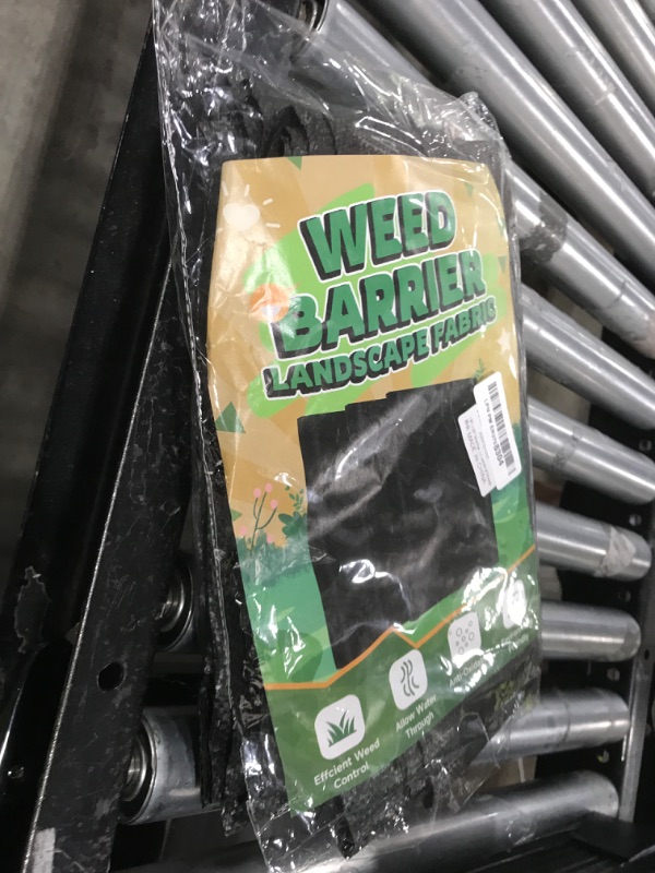 Photo 1 of 1.3FT x 50FT Weed Barrier Landscape Fabric Heavy Duty, 3.2oz Premium Gardening Weed Control Mat with 10 U-Shaped Securing Pegs, Ground Cover for Garden Beds, Farming, Underlayment, Commercial Driveway