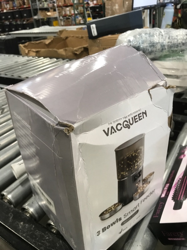 Photo 1 of Vacqueen Automatic Cat Feeder for 3 Cats, 6L/25 Cups Smart WiFi Pet Feeder, Strong Anti-Jam System, Dual-Effect Desiccant Cat Food Dispenser, with 10S Voice Recorder for Cats and Small Dog(Black)