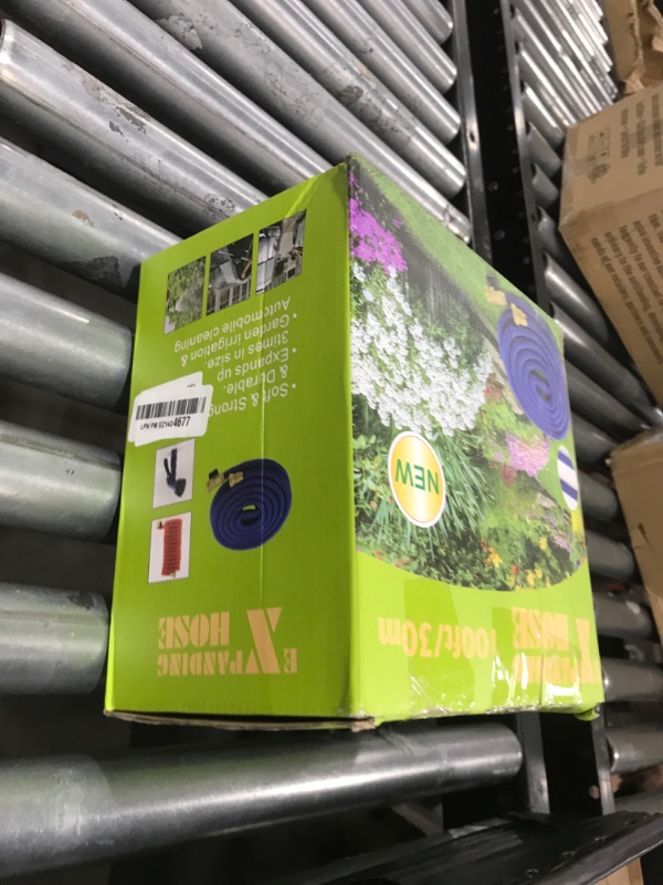 Photo 1 of 100 ft Expandable Garden Hose with 10 Function Nozzle Sprayer, Lightweight Flexible Water Hose with Durable Collapsible Latex Core & Solid Brass Fittings, 100ft Retractable Stretch Hose, Black