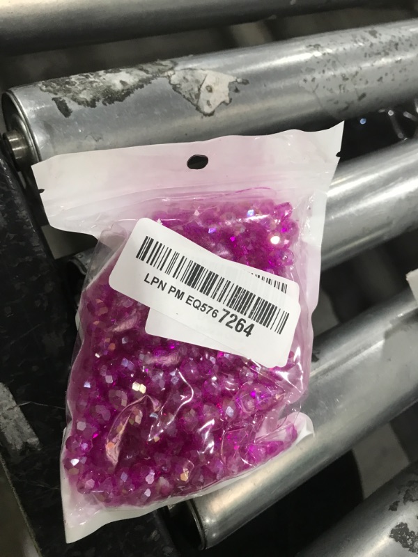 Photo 1 of 320PCS 8MM Crystal Glass Facted Beads for Jewelry Bracelet Making Crafts Rondelle Briolette Glass Spacer Beads Bulk Gemstones Crystal Beads for Suncatcher Wind Chime Light Decorate Making Rosered AB
