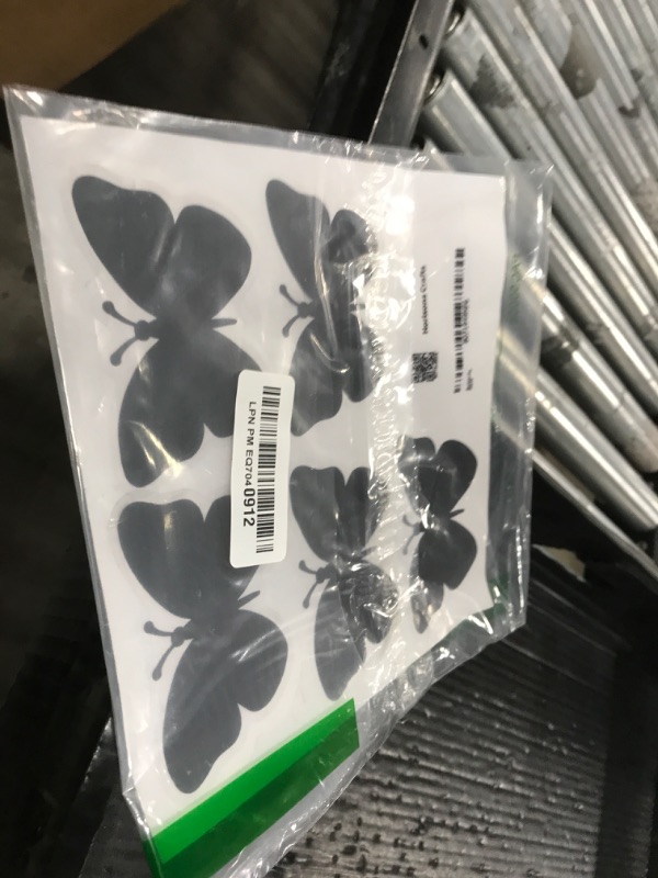 Photo 1 of Retractable Screen Door Decals (Stickers) - 5 per Package - Keep Children Safe - Alert Birds, Dogs, Kids - Warn, Protect, Window Safety - Butterfly (Black)