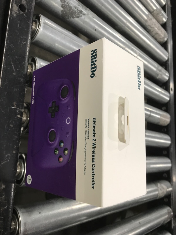 Photo 1 of 8Bitdo Ultimate 2 Wireless Gaming Controller with TMR Joysticks, Switchable Hall Effect/Tactile Triggers, 8Speed Wireless Tech, Charging Dock, RGB Fire Ring for PC & Android - Purper