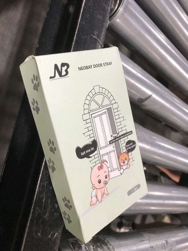 Photo 1 of Neobay Child Proof Door Lock with Adjustable Door Strap and Latch. No Need for Interior Cat Door. Keep Toddler Out of Room with Litter Box While Let Cat in Easily
