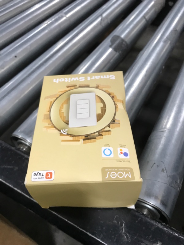 Photo 1 of MOES Smart Double Light Switches, WiFi 2 Gang Single Pole Switch, No Netural Wire No Hub Required, 2.4GHz Switch Combo Compatible with Alexa Google Assistant