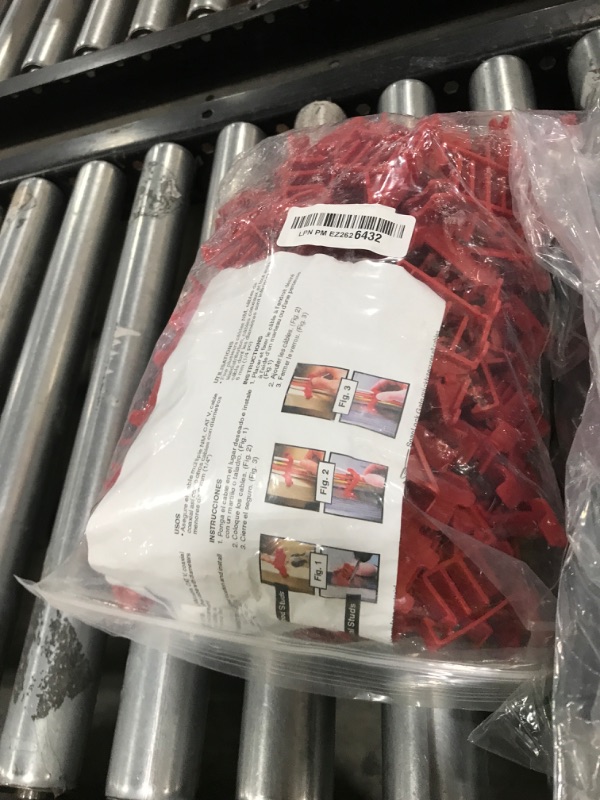 Photo 1 of 100 Pack MCS-100W Cable Staples, Compatible with Wire Staples Secures (NM) Non-Metalic, Coaxial & Data/CAT 5 Cable, Red