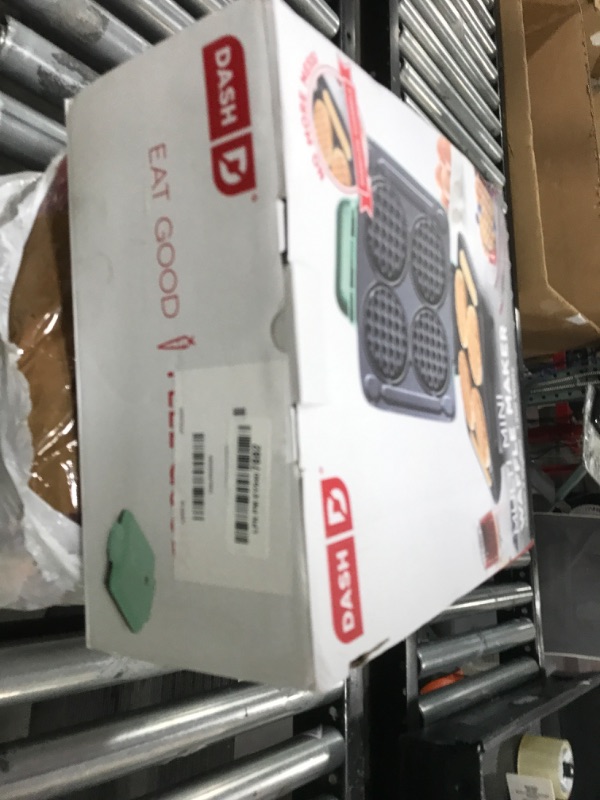 Photo 1 of DASH Multi Mini Waffle Maker: Four Mini Waffles, Perfect for Families and Individuals, 4 Inch Dual Non-stick Surfaces with Quick Release & Easy Clean - Aqua