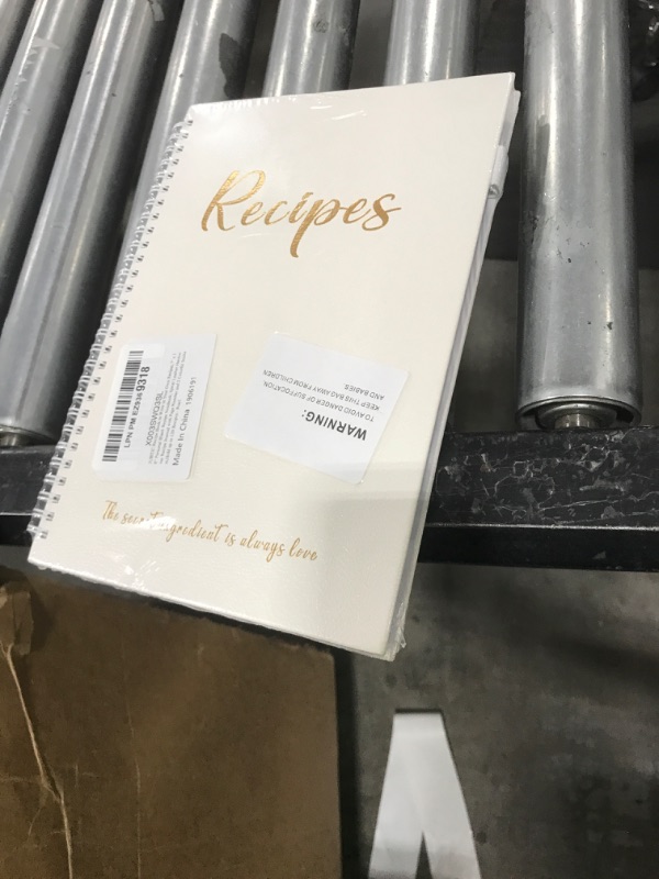 Photo 1 of JUBTIC Recipe Book to Write in Your Own Recipes,7" x 10" Personal Blank Recipe Notebook, Sprial Leather Hardcover Recipe Journal with Page Number and 2 Colorful Stickers,Hold up to 120 Recipes - Pearl