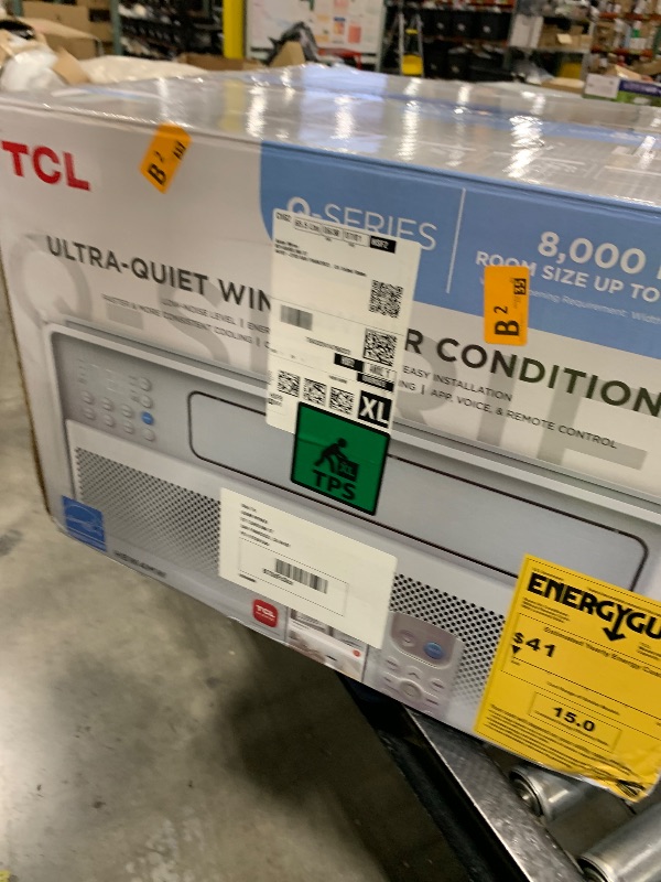 Photo 1 of TCL H8W4MW 8,000 Q-Series Smart, 115V, Inverter AC for Rooms up to 350-Sq. Ft, Ultra-Quiet 40dB, 38% Energy Saving, EZ Install, Open-able Window, Works with Alexa and Google Assistant, 8000 BTU, White