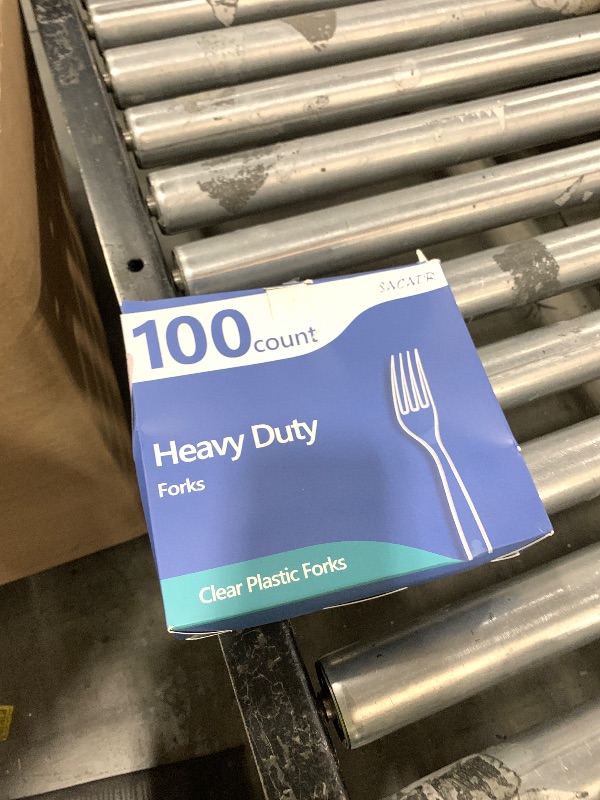 Photo 1 of 100 Count Disposable Plastic Forks,Heavy Duty Plastic Forks, Clear Plastic Silverware, BPA-Free, Heat Resistant, Suitable for Parties, Events and Everyday Use