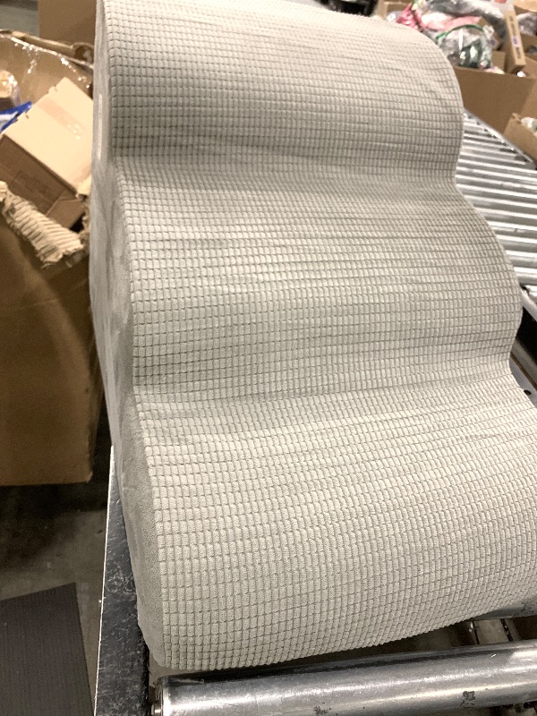 Photo 1 of 3-Step Dog Ramp and Stairs for Sofa and Chair - Non-Slip Sturdy Pet Steps for Small Dogs and Cats,15.7" H,Light Grey