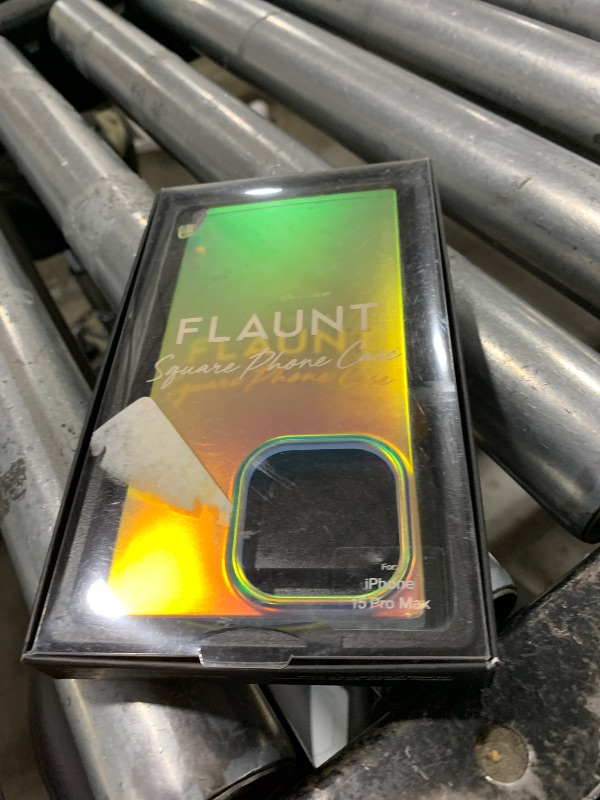 Photo 1 of FLAUNT Official Square Protective Case - Compatible with iPhone 15 Pro Max - Wireless Charging - Stylish Drop Tested Shockproof Phone Case - (Iridescent Satin)