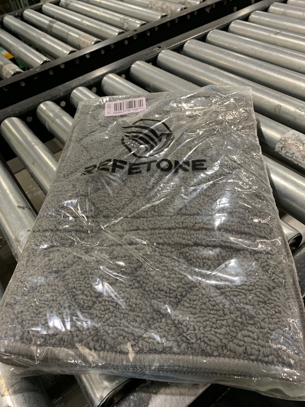 Photo 1 of REFETONE Indoor Doormat, Front Back Door Mat 20"x32" Absorbent Rubber Backing Non Slip Door Mats, Low-Profile Resist Dirt Entrance Rugs, Machine Washable Door Rug Inside Floor Mat for Entryway, Grey