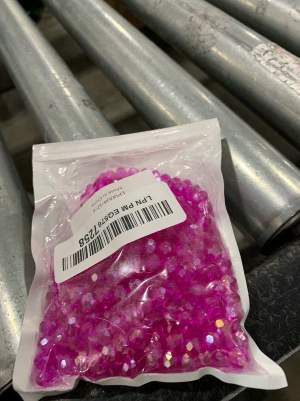 Photo 1 of 320PCS 8MM Crystal Glass Facted Beads for Jewelry Bracelet Making Crafts Rondelle Briolette Glass Spacer Beads Bulk Gemstones Crystal Beads for Suncatcher Wind Chime Light Decorate Making Rosered AB
