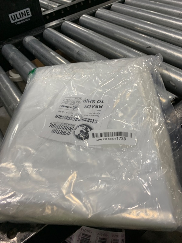 Photo 1 of Spartan Industrial - 18” X 24” (100 Count) 1.1 Mil Flat Open End Clear Plastic Poly Bags - For Proofing Bread Dough, Packaging Clothes, Shirts (Thin & Lightweight - Bags DO NOT Have Seal & Prints)