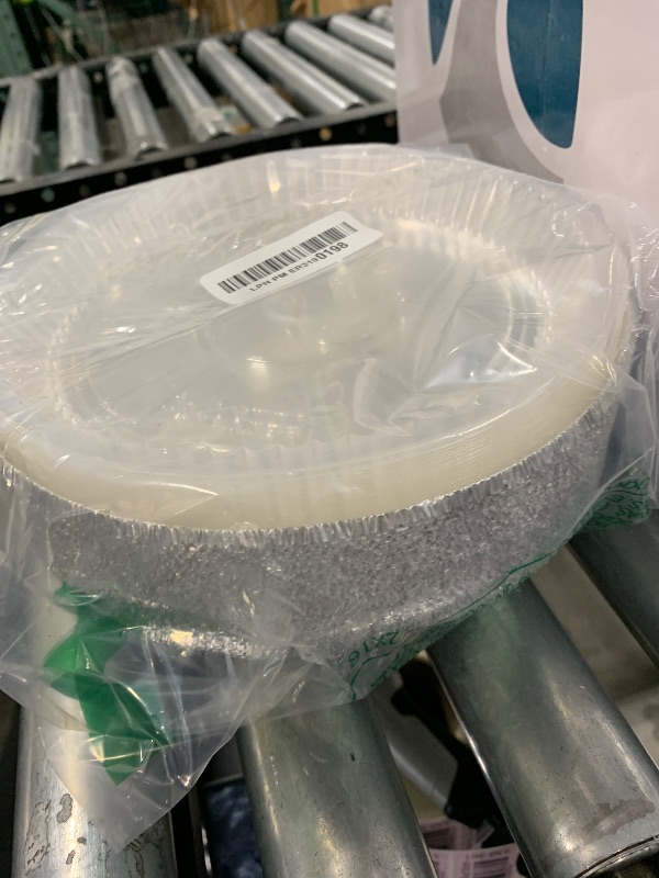 Photo 1 of Mr Miracle Pack of 40 Disposable Aluminum Foil Pans with Clear Lids –8 Inch Circular Aluminum Pans, Ideal for Baking, Storing, Heating, Serving - Round Foil Pans with Lids