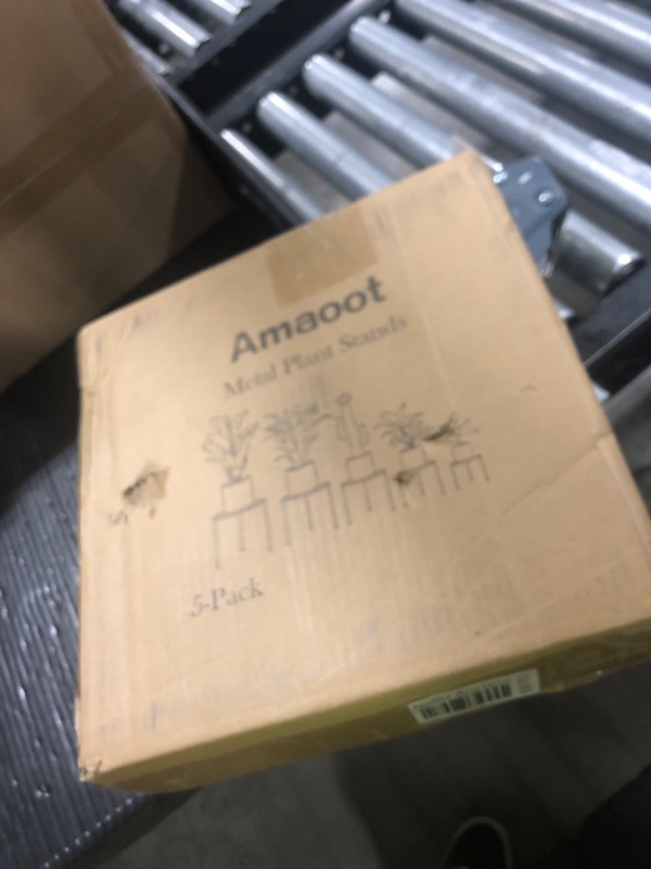 Photo 1 of Amaoot 5 Pack Metal Plant Stand, Anti-Rust Iron Plant Stands for Indoor and Outdoor, Heavy Duty Flower Pot Stands for Multiple Plant, Black Potted Plant Holder for Garden Home (5 Pack Black)