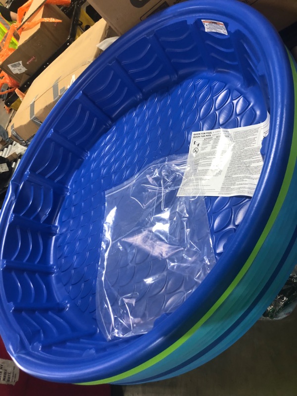Photo 1 of Wading Kiddie Pool Blue - Sun Squad™: Hard Plastic Kids Pool, HDPE Material