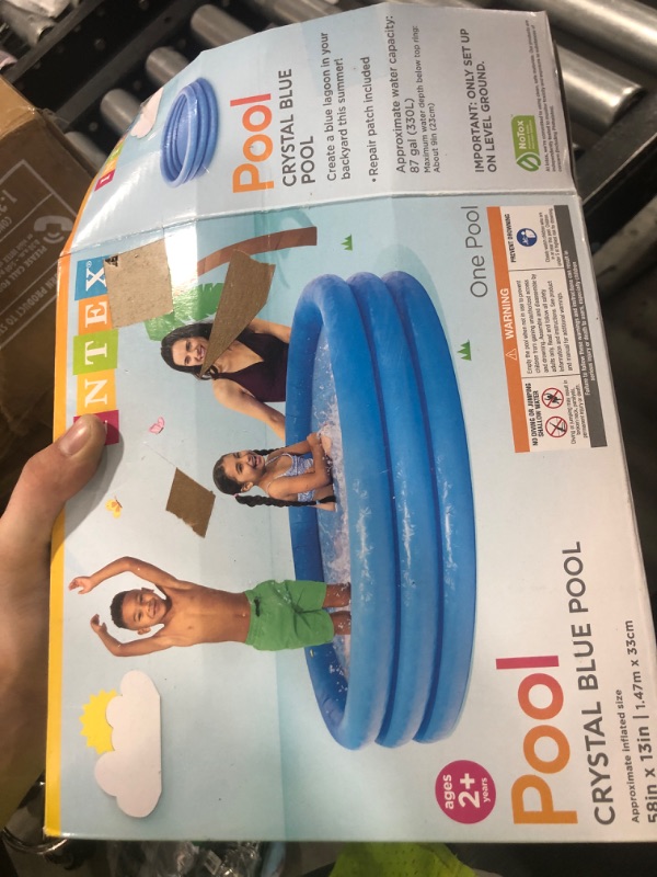 Photo 1 of INTEX 58426EP Crystal Blue Inflatable Kiddie Pool, 58in x 13in, for Ages 2+