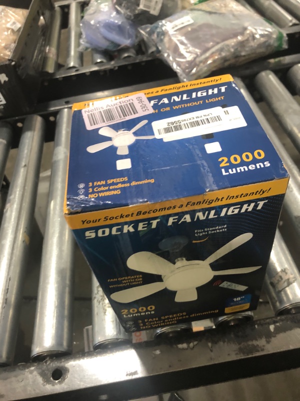 Photo 1 of Socket Ceiling Fans with Lights - OIZEGO Fan Light with Dimmable Led Light Bulb, 3 Colors 3000K-6500K, 2000 Lumens, Screw in Small Ceiling Fan for Bedroom Living Room Kitchen Garage Indoor